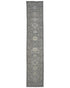 13 Ft Gray Kazak Afghan Hand Knotted Geometric Wool Runner Rug